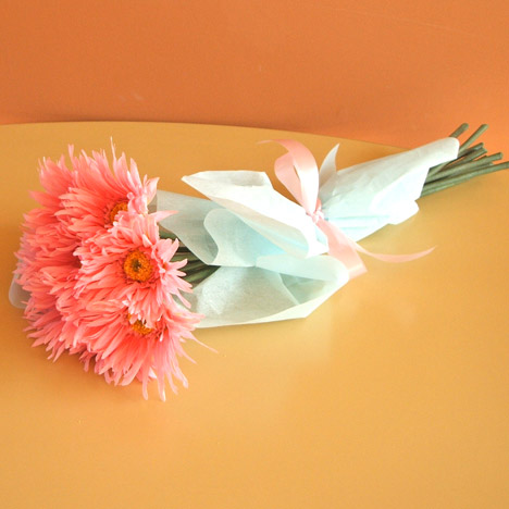 光触媒ピンクガーベラの花束10本